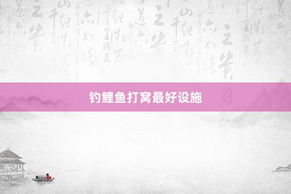 钓鲤鱼打窝最好设施